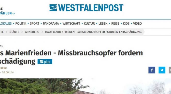 Tageszeitung „Westfalenpost“ berichtet über Marienfrieden-Klage